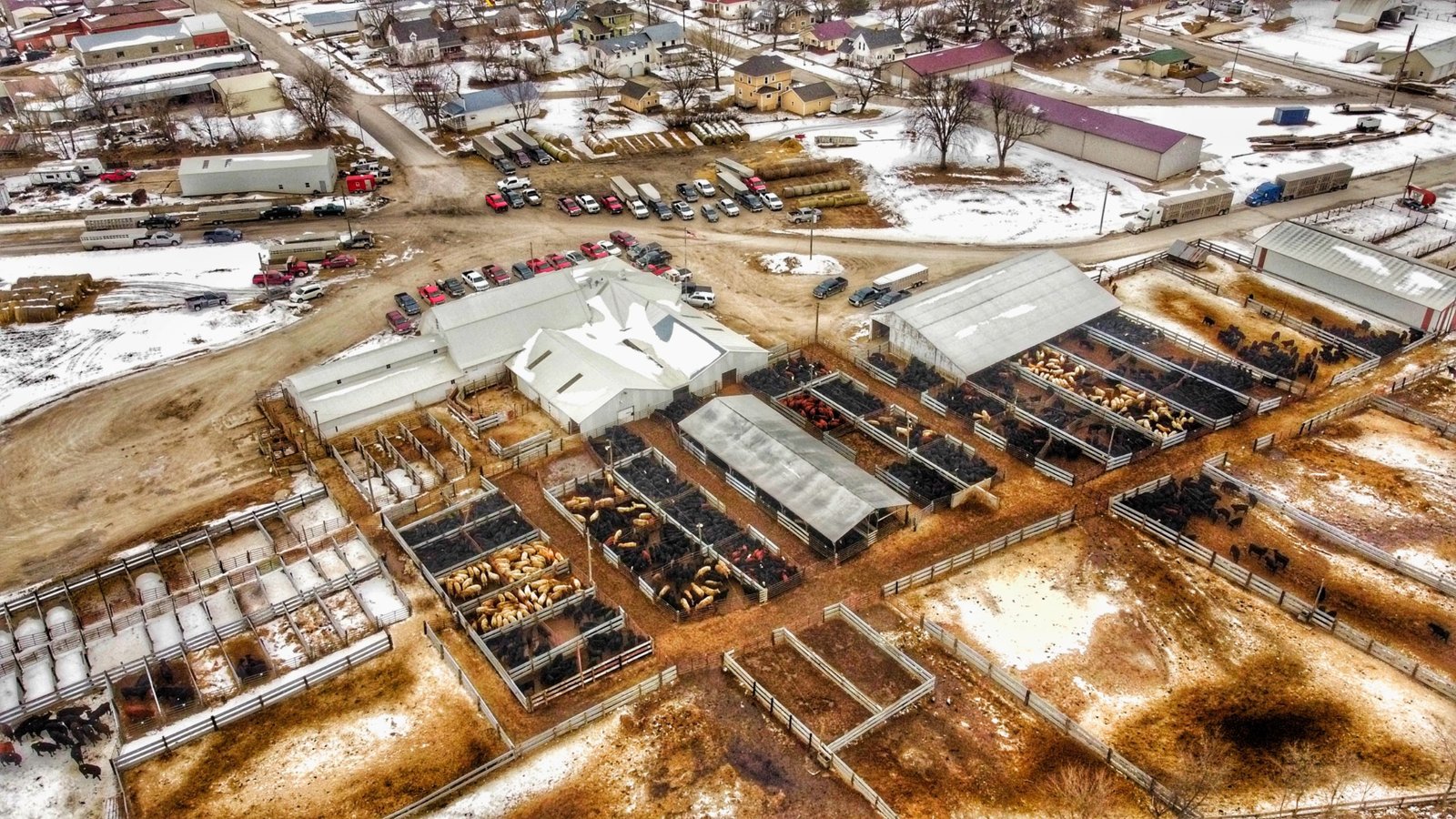 Aerial view of Guthrie Livestock Auction, Guthrie Center Iowa