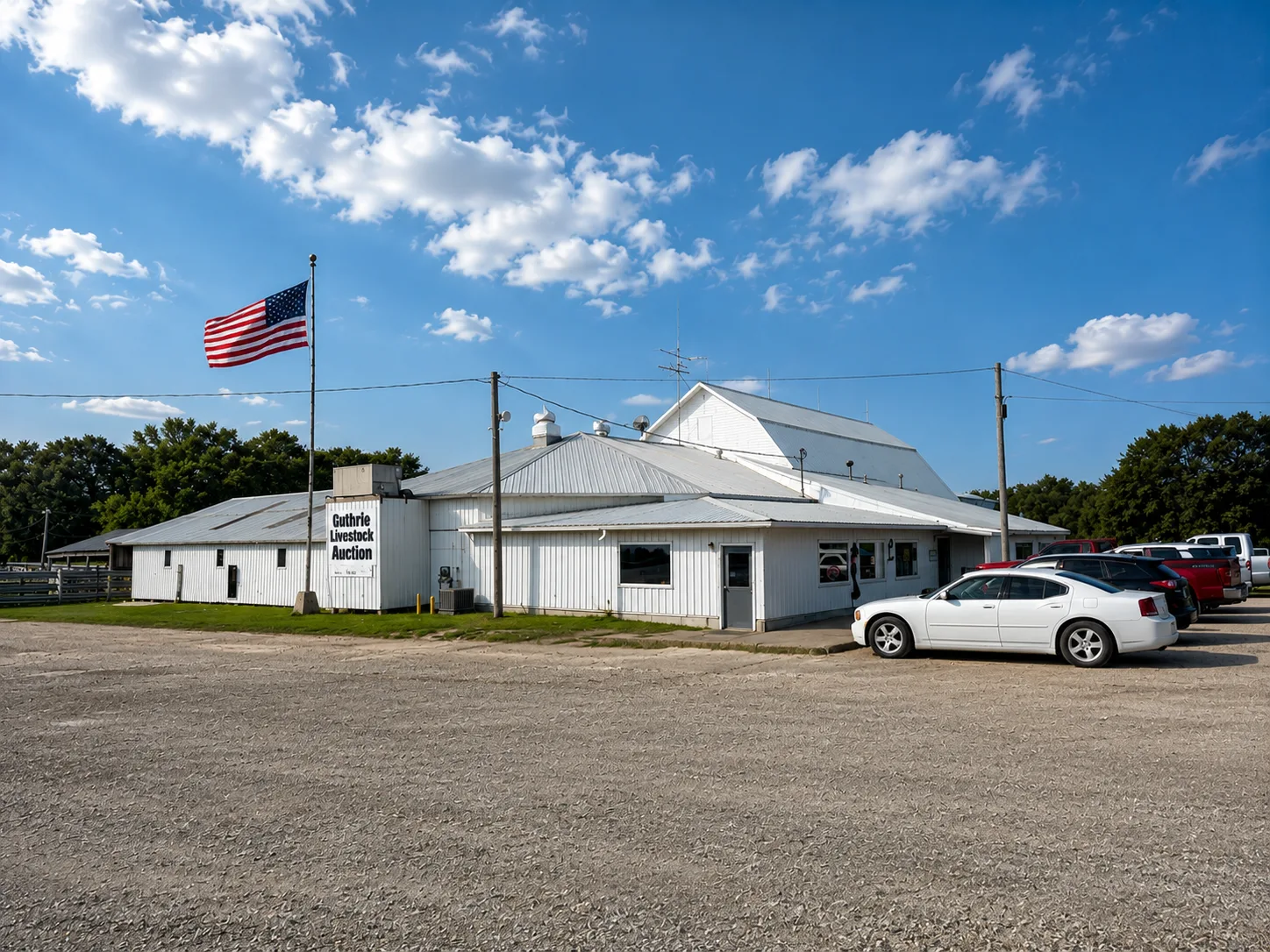 Guthrie Livestock Auction barn exterior, Guthrie Center Iowa